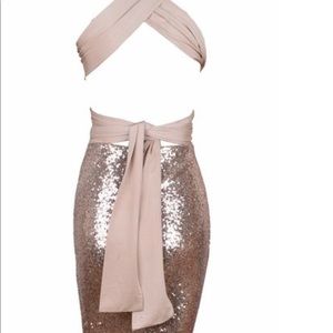 Multi way sequined midi dress